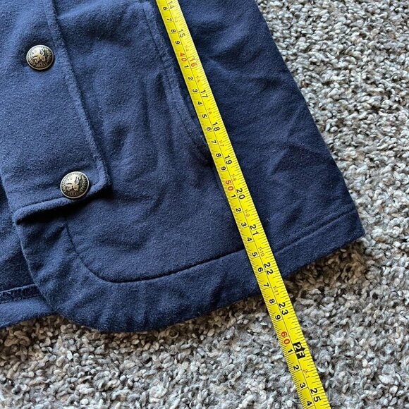 Tommy Hilfiger Jacket Womens Large Navy Blue Open Front Military Brass Buttons - Picture 8 of 8